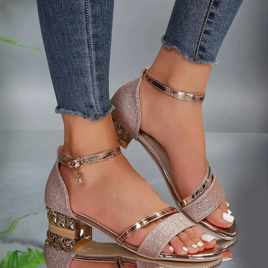 Cassia | Glamorous Low-Heel Women’s Sandals