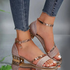 Cassia | Glamorous Low-Heel Women’s Sandals