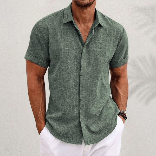 Men’s Casual Short Sleeve Button Shirt