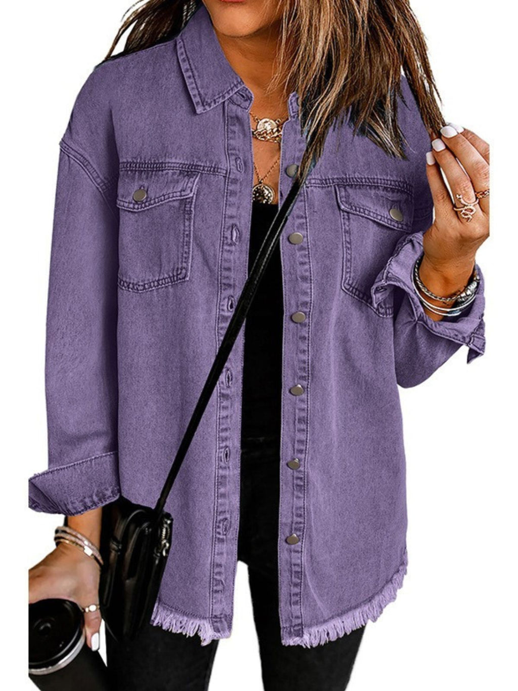 Raya | Frayed Hem Oversized Denim Shirt
