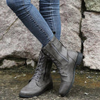 Reyna | Combat-Inspired Lace-Up Zip Boots