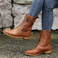 Reyna | Combat-Inspired Lace-Up Zip Boots