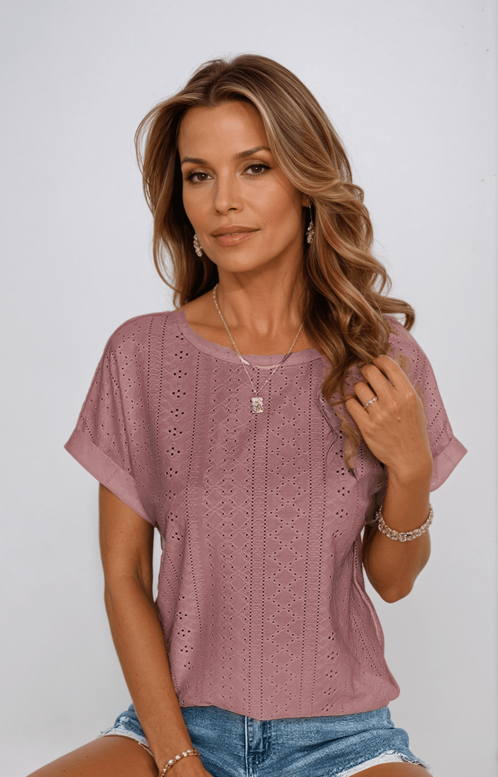 Women’s Eyelet Embroidered Blouse