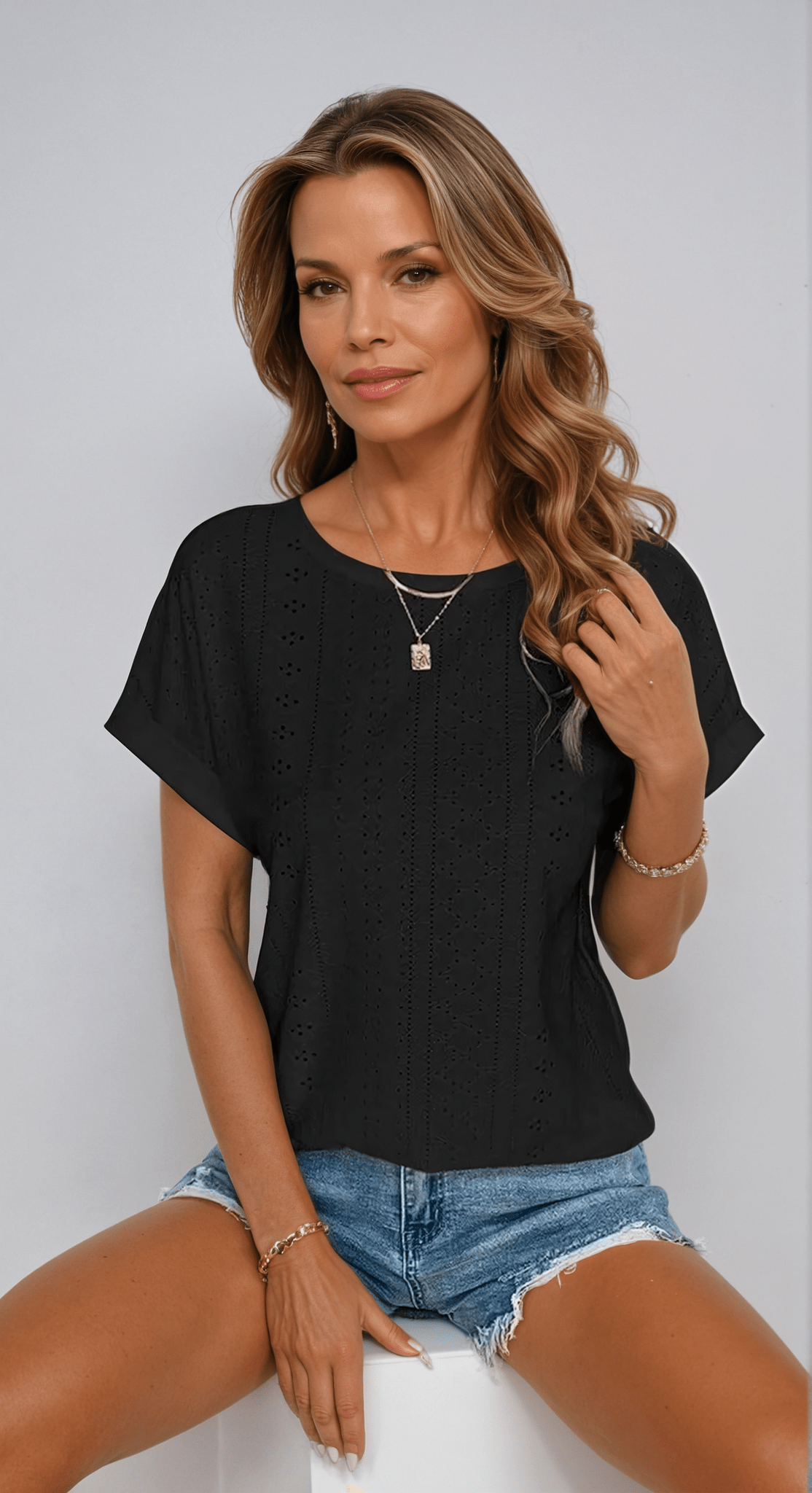Women’s Eyelet Embroidered Blouse