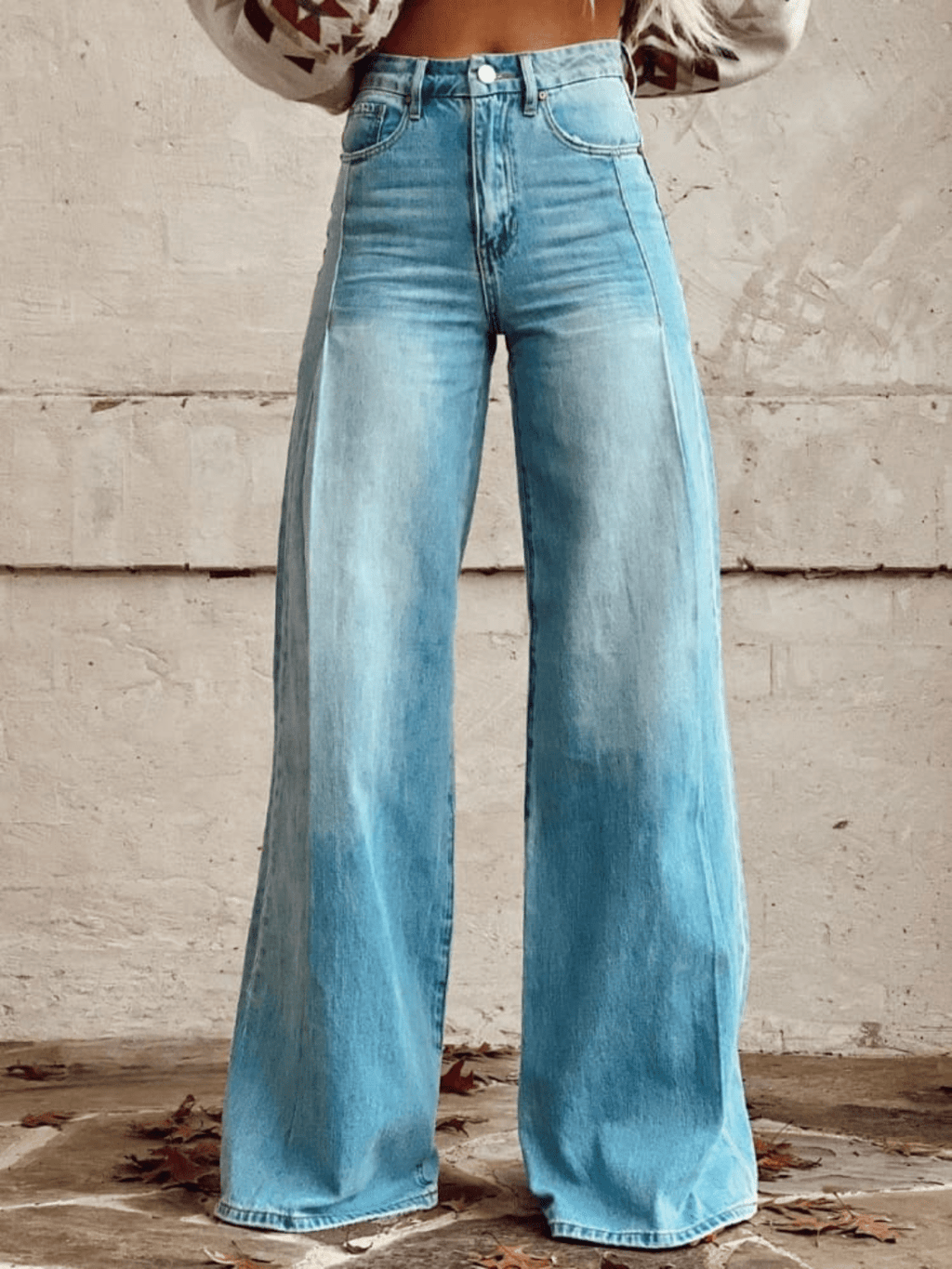 Noelle | Retro Floral Wide Leg Jeans