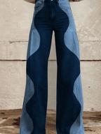 Noelle | Retro Floral Wide Leg Jeans