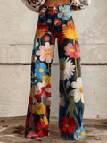 Noelle | Retro Floral Wide Leg Jeans