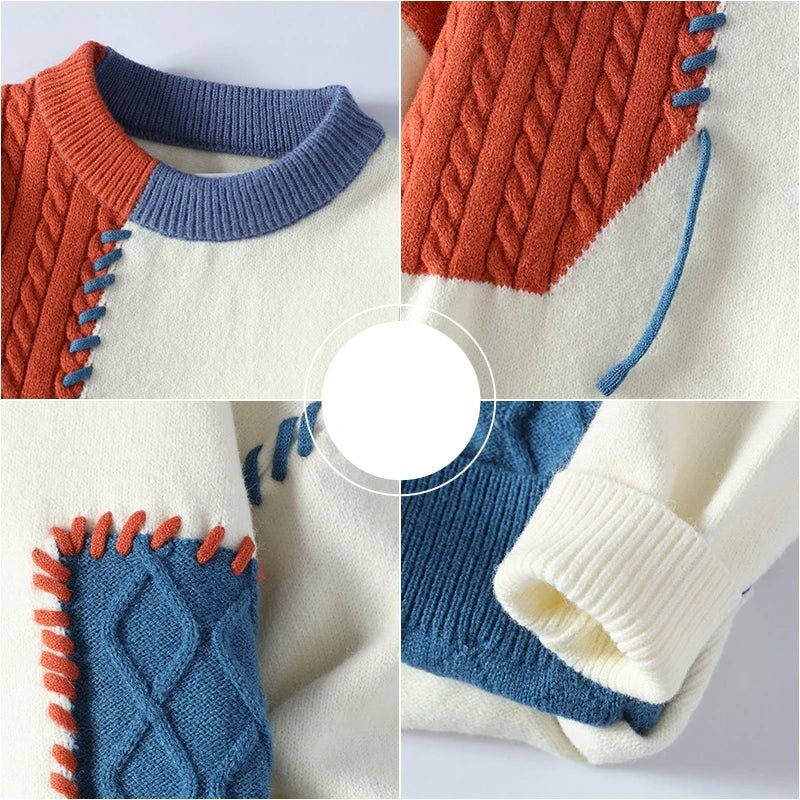 Men's Patchwork Knit Sweater
