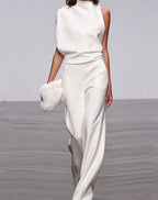 Serena | Women’s Sleeveless High-Neck Wide-Leg Jumpsuit