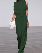 Serena | Women’s Sleeveless High-Neck Wide-Leg Jumpsuit