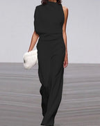 Serena | Women’s Sleeveless High-Neck Wide-Leg Jumpsuit