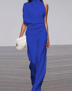 Serena | Women’s Sleeveless High-Neck Wide-Leg Jumpsuit