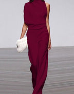 Serena | Women’s Sleeveless High-Neck Wide-Leg Jumpsuit