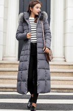Colette | Women’s Faux-Fur Hooded Belted Maxi Grid-Quilted Puffer Coat
