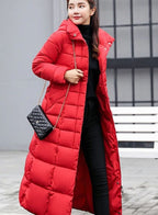 Colette | Women’s Faux-Fur Hooded Belted Maxi Grid-Quilted Puffer Coat