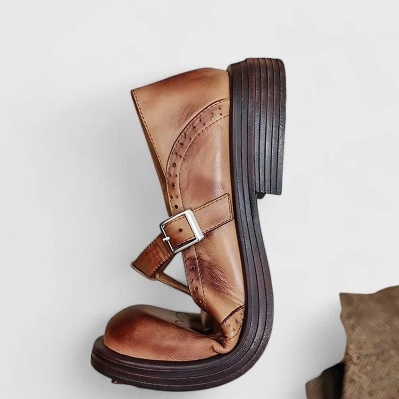 Hazel | Women’s T-Strap Wingtip Brogue Mary Jane Flats