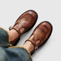 Hazel | Women’s T-Strap Wingtip Brogue Mary Jane Flats