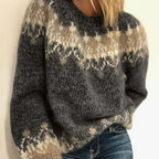 Freya | Women’s Fair Isle Nordic Pattern Chunky Knit Sweater