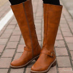 Clara | Women’s Leather Ankle Buckle Knee-High Riding Boots