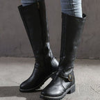 Clara | Women’s Leather Ankle Buckle Knee-High Riding Boots