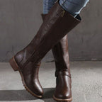 Clara | Women’s Leather Ankle Buckle Knee-High Riding Boots
