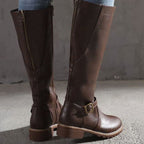 Clara | Women’s Leather Ankle Buckle Knee-High Riding Boots