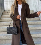 Margot | Women’s Double-Breasted Longline Wool-Blend Overcoat
