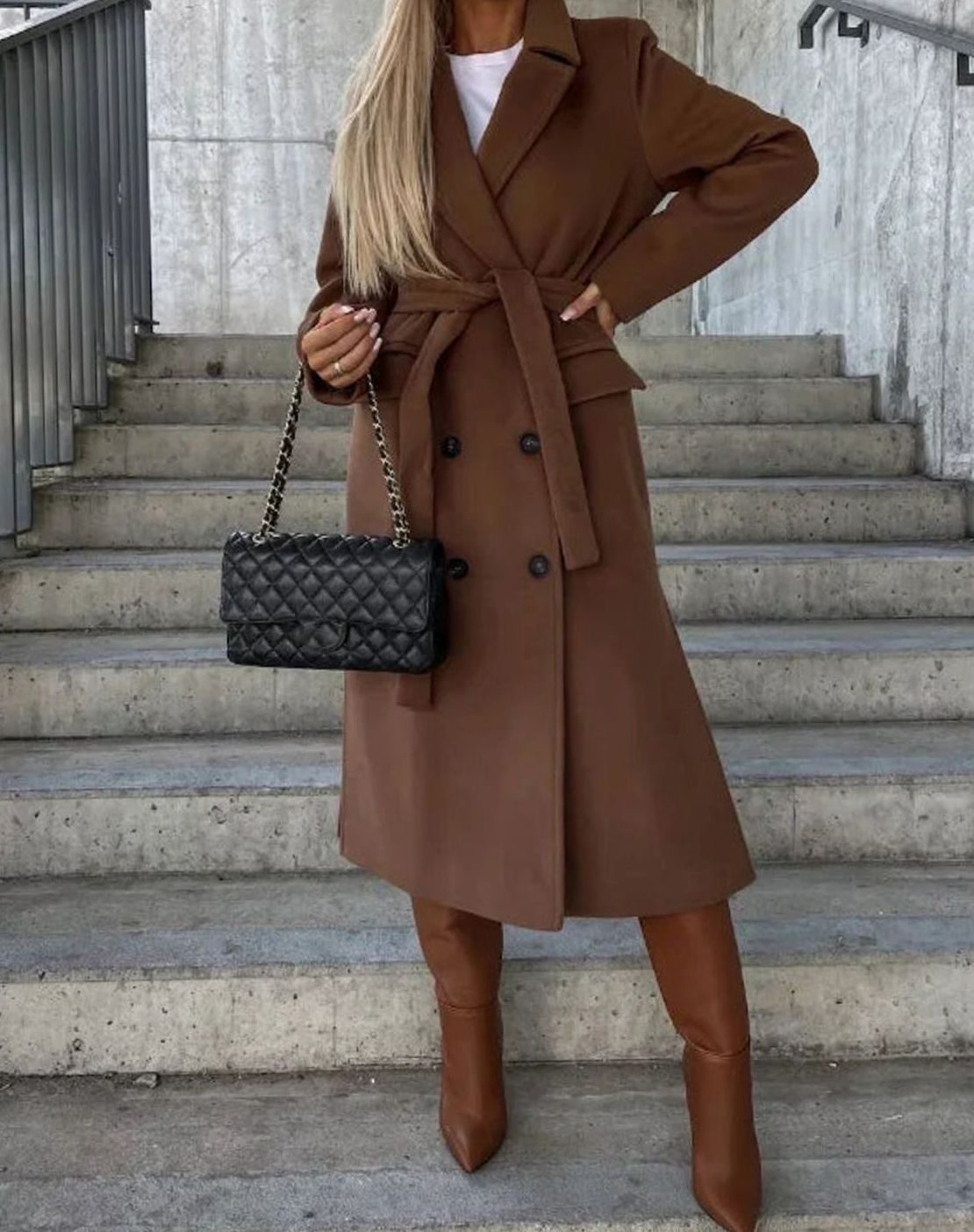Margot | Women’s Double-Breasted Longline Wool-Blend Overcoat