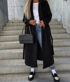 Margot | Women’s Double-Breasted Longline Wool-Blend Overcoat