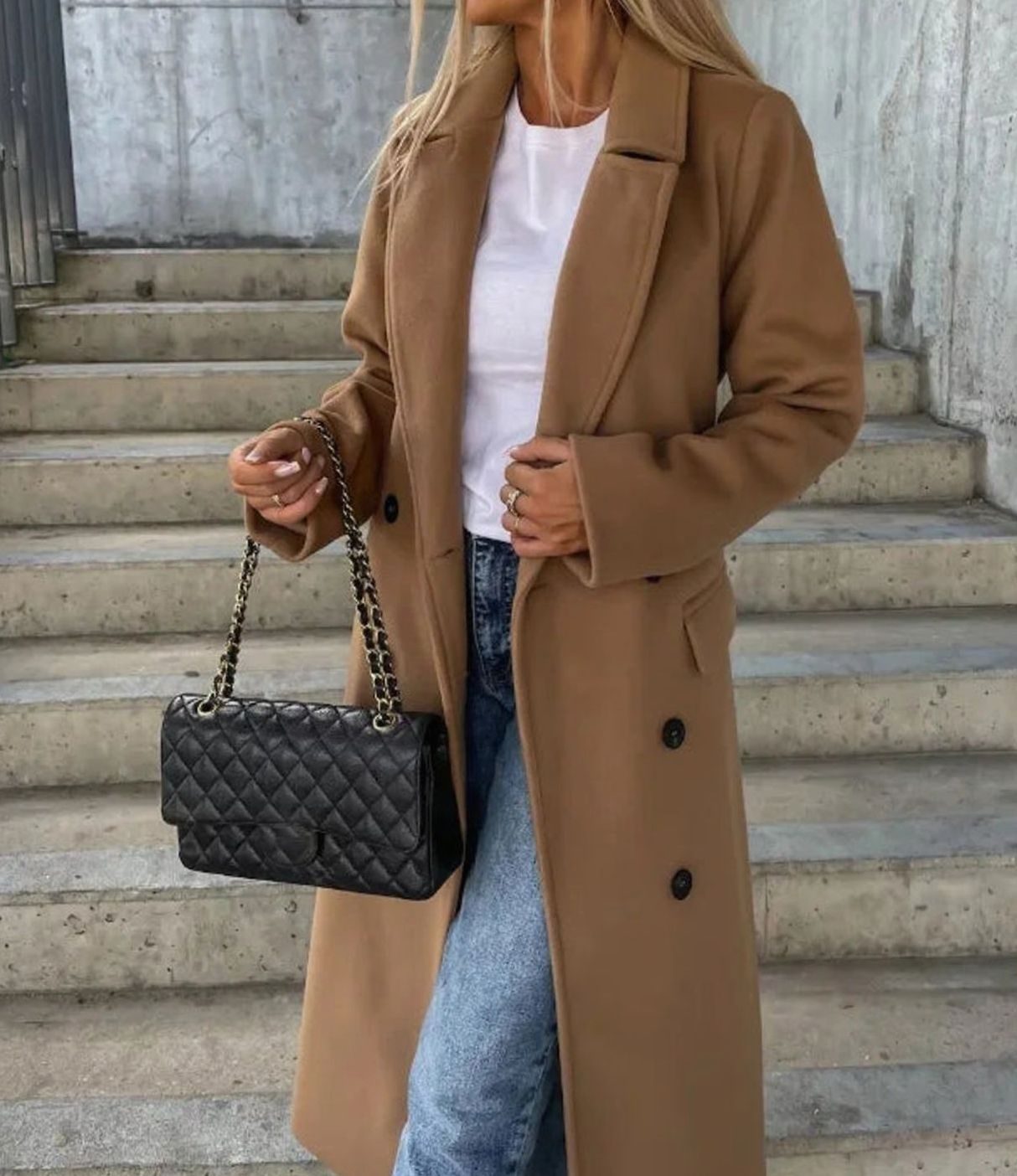 Margot | Women’s Double-Breasted Longline Wool-Blend Overcoat