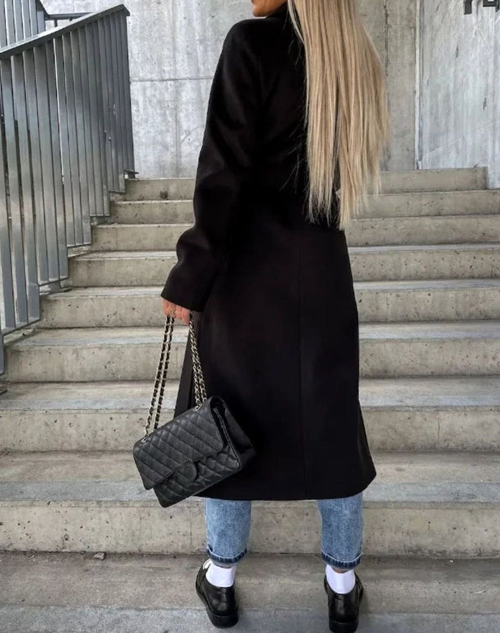 Margot | Women’s Double-Breasted Longline Wool-Blend Overcoat
