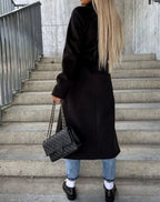 Margot | Women’s Double-Breasted Longline Wool-Blend Overcoat