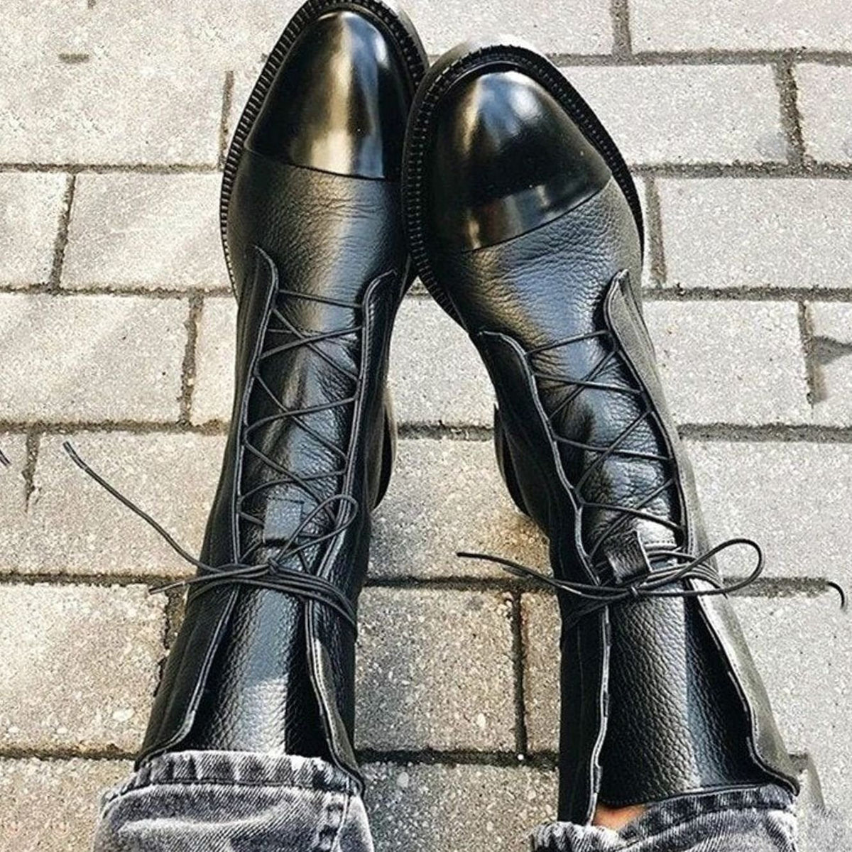 Vesper | Women’s Cap-Toe Lace-Up Mid-Calf Combat Boots
