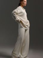 Harper | Women’s Collared Knit Sweater & Wide-Leg Lounge Set
