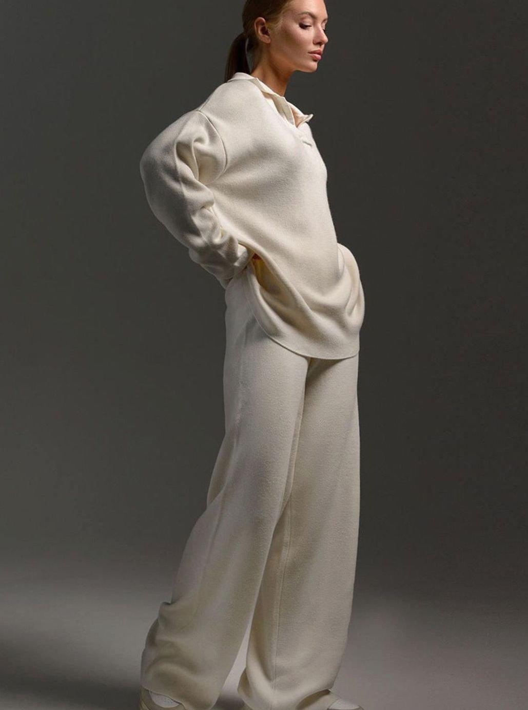Harper | Women’s Collared Knit Sweater & Wide-Leg Lounge Set