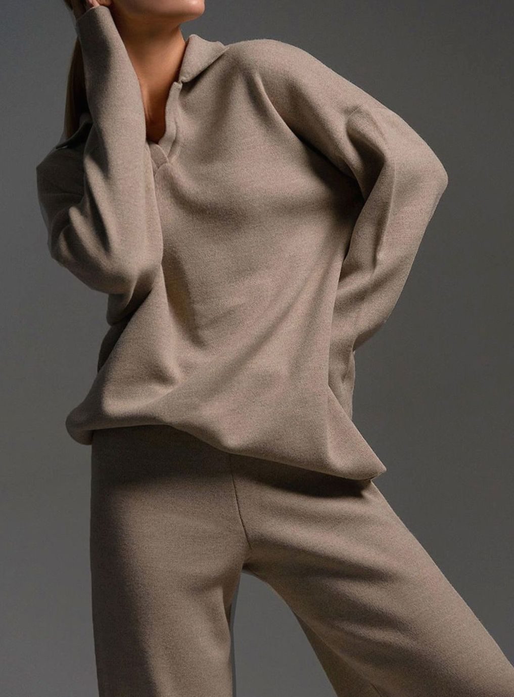 Harper | Women’s Collared Knit Sweater & Wide-Leg Lounge Set