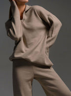 Harper | Women’s Collared Knit Sweater & Wide-Leg Lounge Set