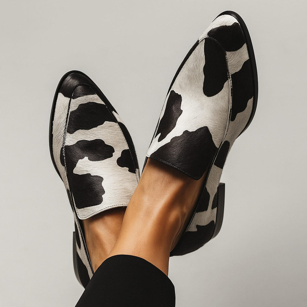 Dakota | Women’s Cow-Print Hair-On-Hide Pointed-Toe Loafers