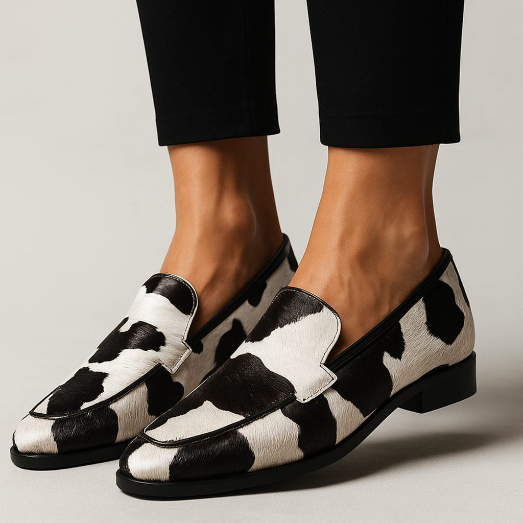 Dakota | Women’s Cow-Print Hair-On-Hide Pointed-Toe Loafers