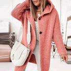 Nora | Women’s Hooded Button-Front Chunky Knit Longline Cardigan