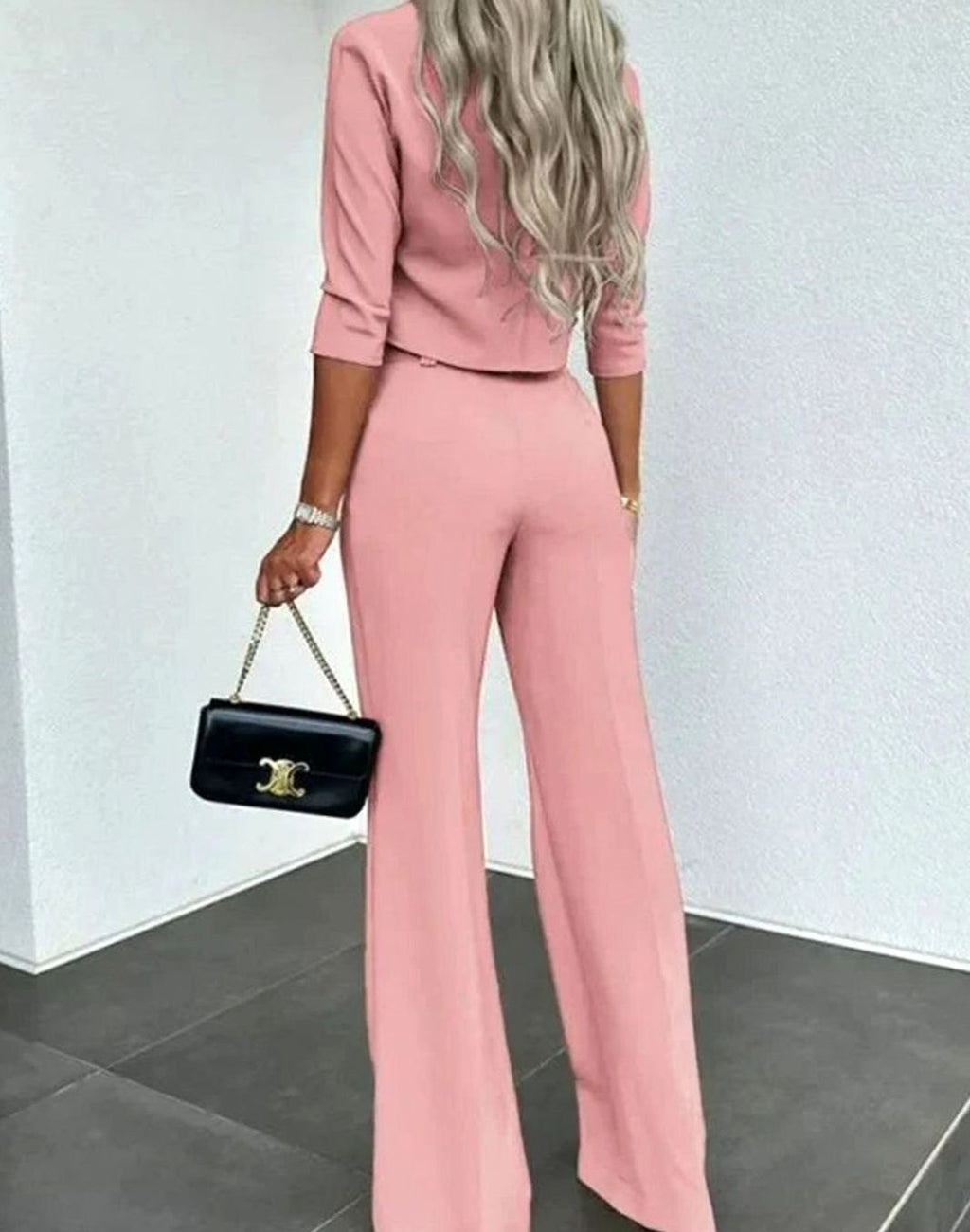 Giselle | Women’s High-Rise Front-Seam Trouser & Cropped Top Set