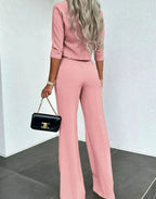 Giselle | Women’s High-Rise Front-Seam Trouser & Cropped Top Set