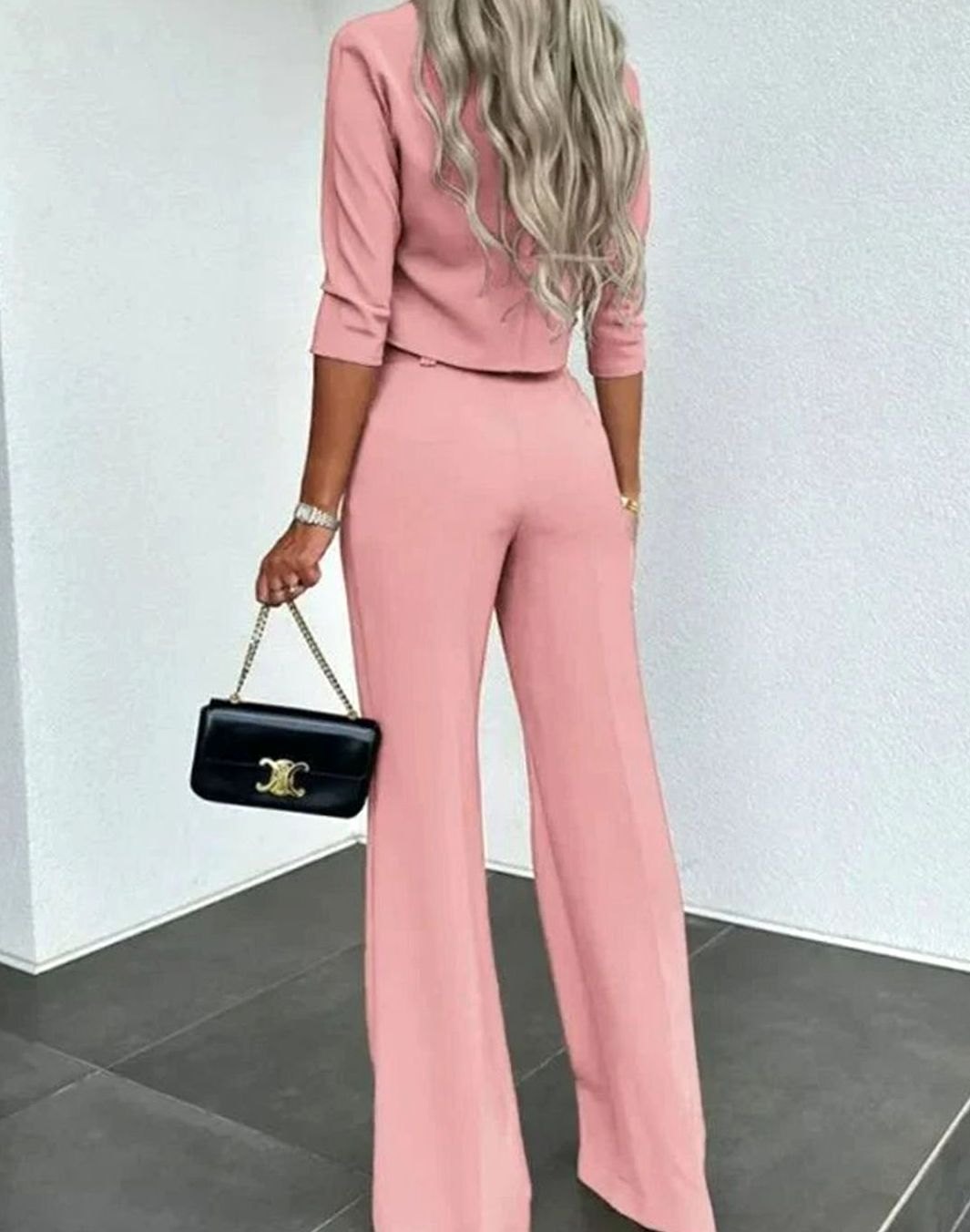 Giselle | Women’s High-Rise Front-Seam Trouser & Cropped Top Set