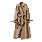 Audrey | Women’s Double-Breasted Plaid-Lined Belted Trench Coat