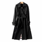 Audrey | Women’s Double-Breasted Plaid-Lined Belted Trench Coat