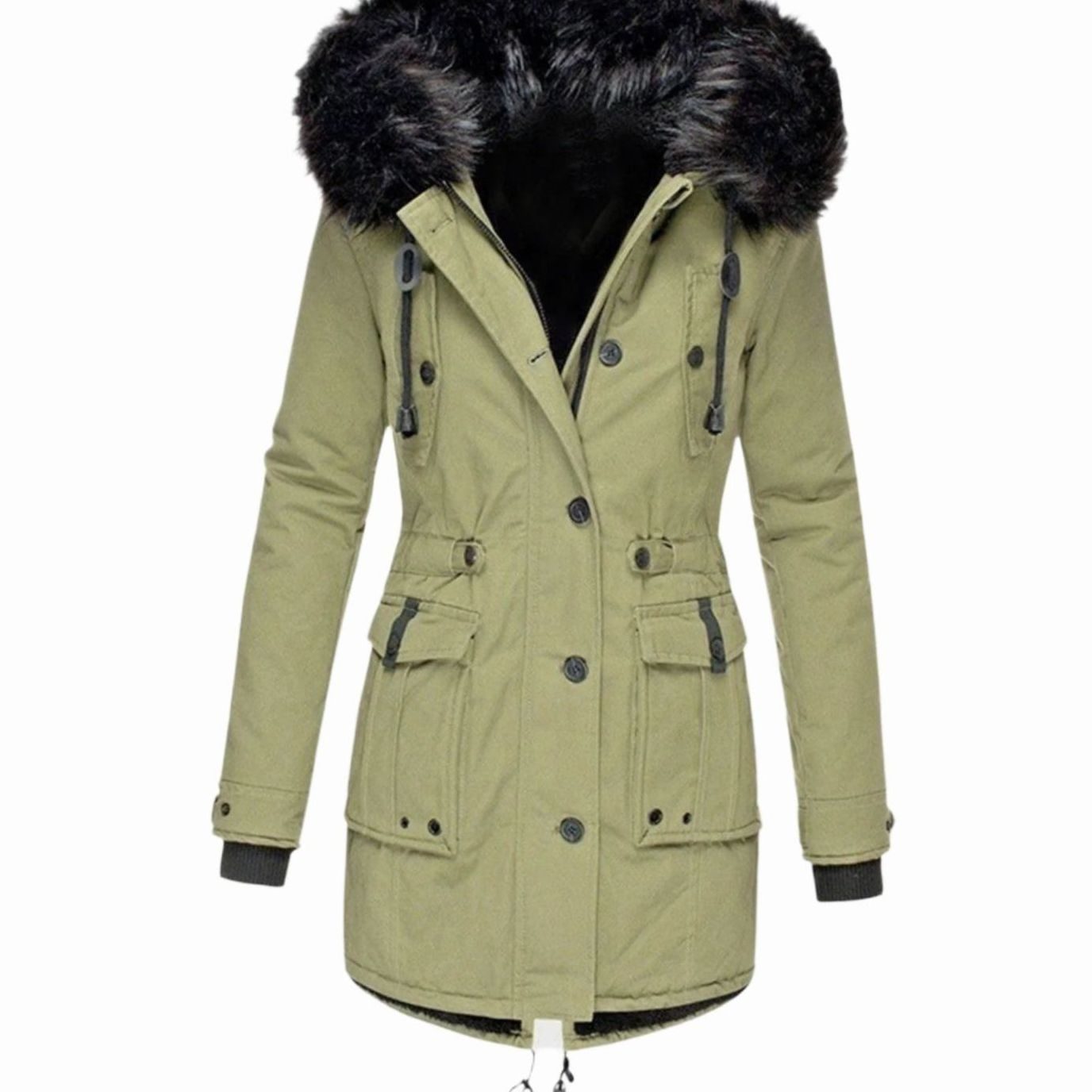 Kira | Women’s Hooded Fleece-Lined Drawstring Parka Jacket