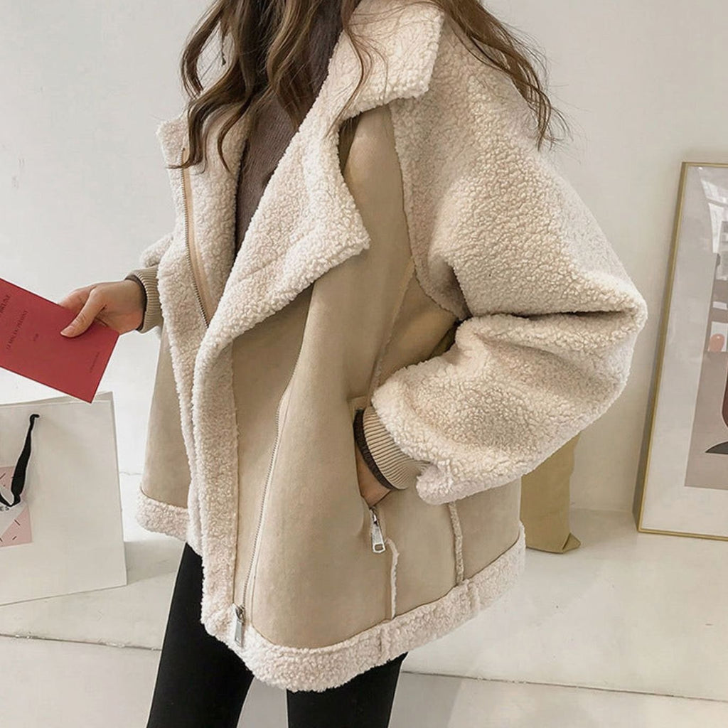 Hazel | Women’s Paneled Suede Biker Jacket