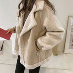 Hazel | Women’s Paneled Suede Biker Jacket