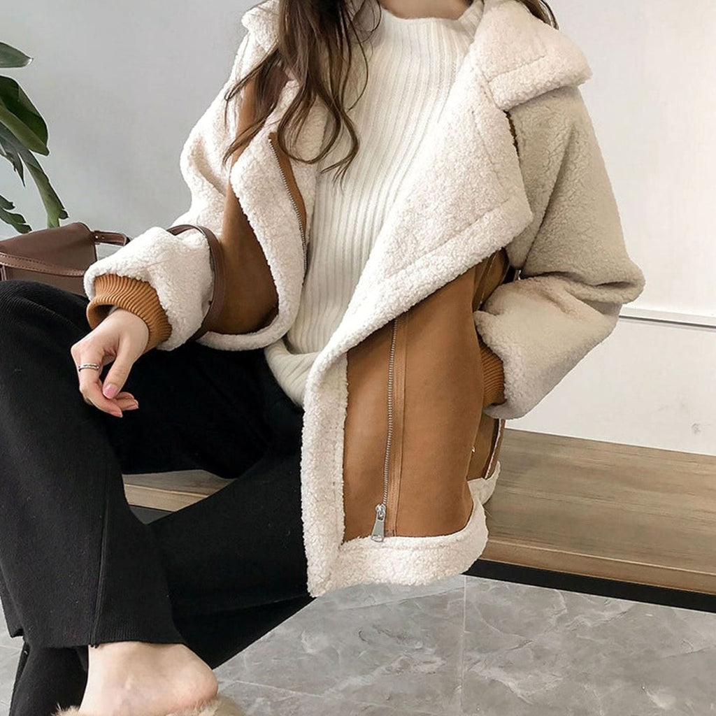 Hazel | Women’s Paneled Suede Biker Jacket