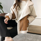 Hazel | Women’s Paneled Suede Biker Jacket
